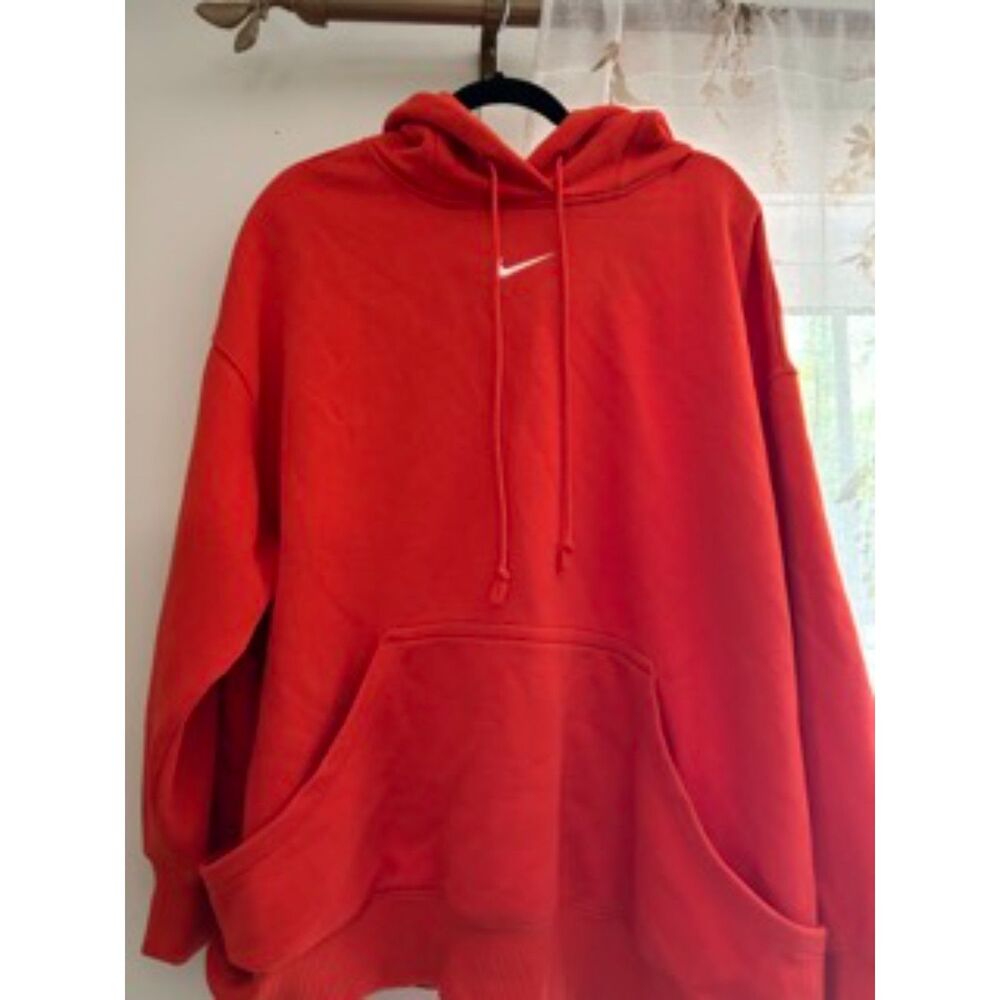 Nike Club Fleece Hoodie XXL Orange Pullover Sweatshirt Swoosh